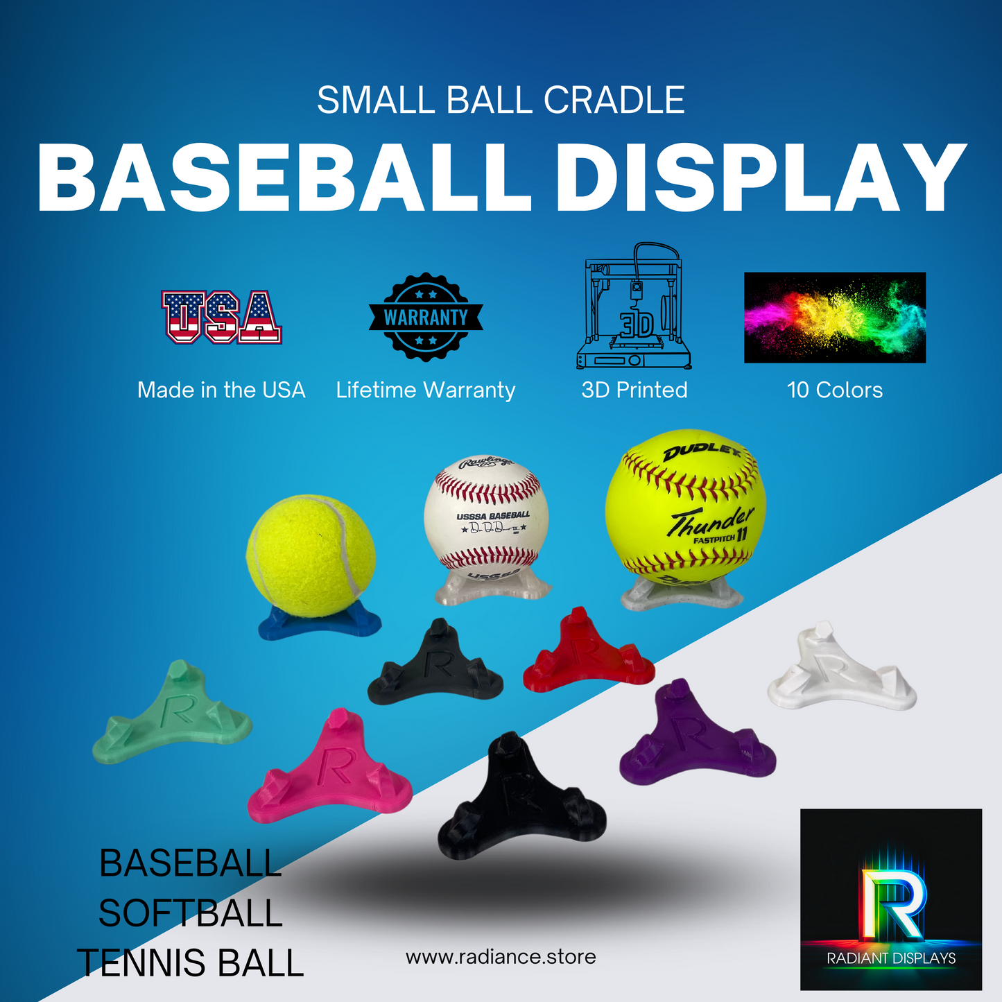 Small Ball Cradle - Baseball Display